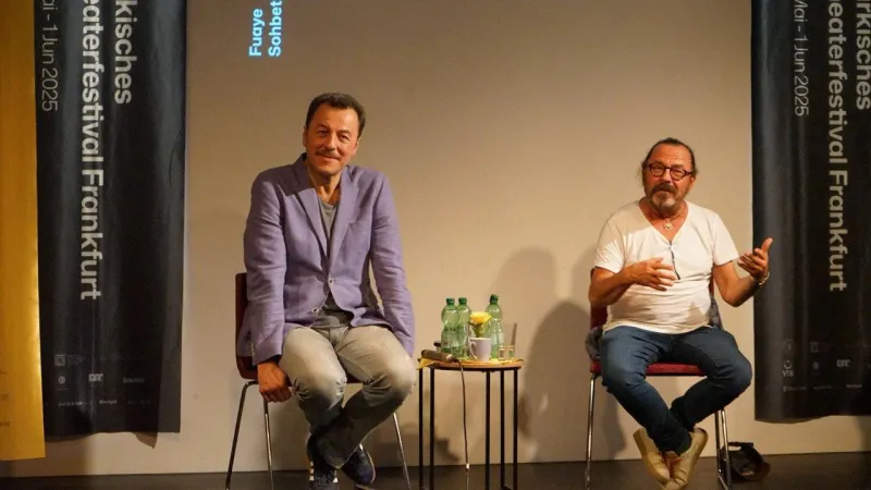 Bülent Emin Yarar ile Yetkin Dikinciler, Frankfurt'ta oyunculuk üzerine konuştu: "Ölen birini oynayacaksak illa ölümü deneyimlemiş olmamız gerekmiyor, içimizde var"