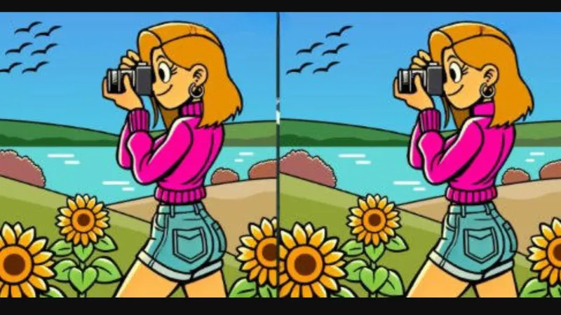 Zeka Testi: Çiçek Fotoğrafı Çeken Kızlardaki 3 Farkı Bul!