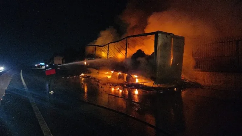Konserve TIR'ı Alevlere Teslim! Yalova'da Korku Dolu Anlar!